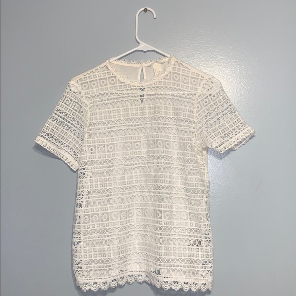 H&M Boho White See Through T Shirt